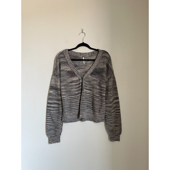 Free People Mercury Henley Sweater in Gray Combo Size SMALL - Picture 1 of 6